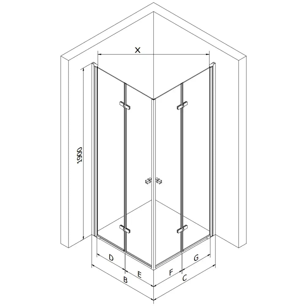 Dusjhjørne Foldbar 100x100 Cm Svart