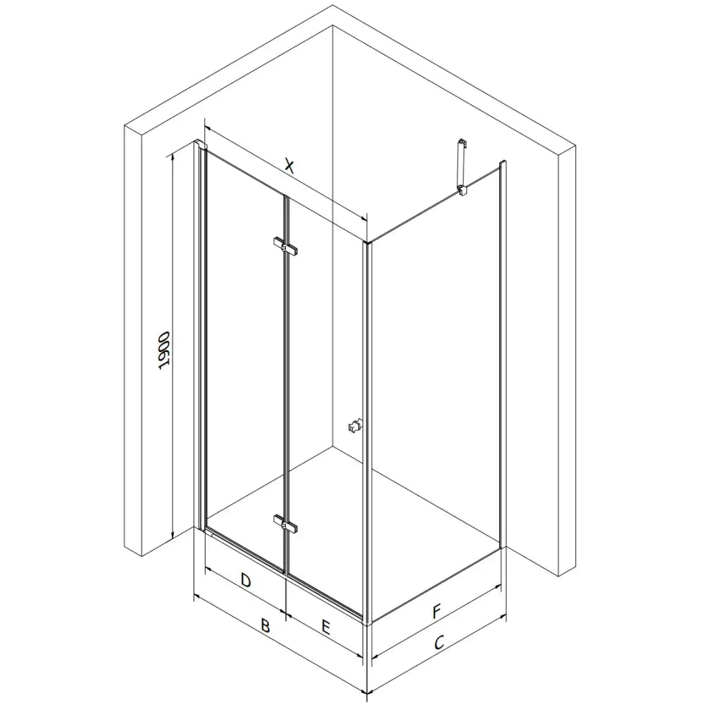 Dusjhjørne Foldbart 80x120 Cm Svart