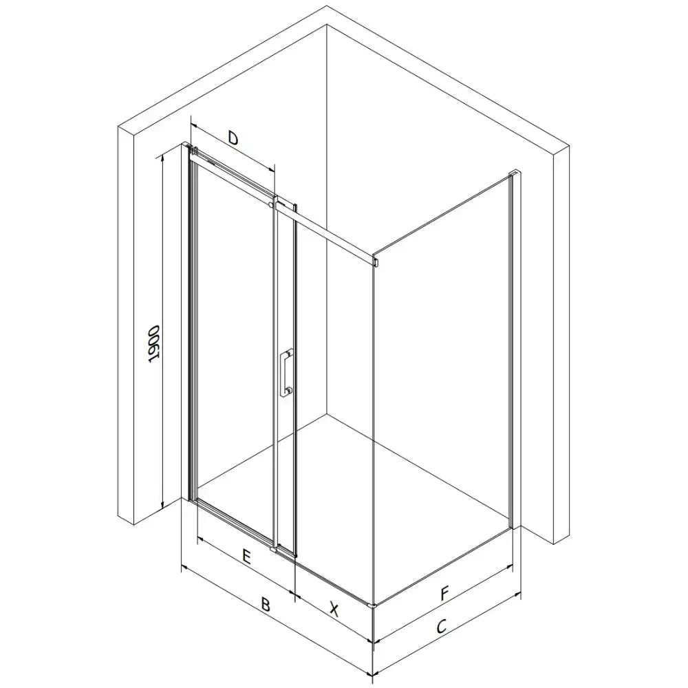 Dusjhjørne med Skyvedør 110x70 Cm Krom Transparent