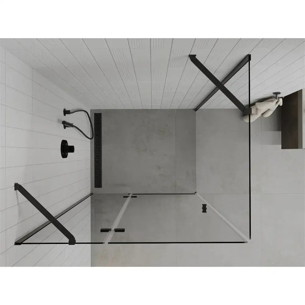 Dusjhjørne med Svingdør 70x110 Cm Svart