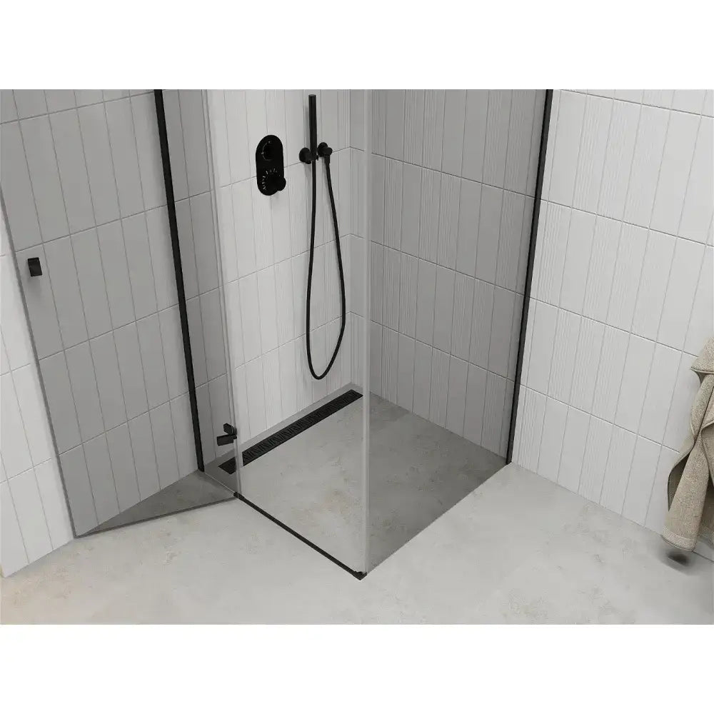 Dusjhjørne med Vippeåpning 70x70 Cm Svart