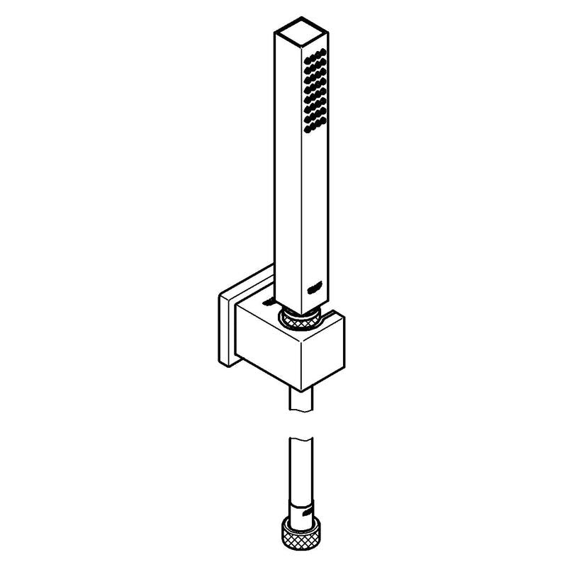 Dusjsett krom - Grohe Euphoria Cube Stick nærbilde av dusjslange