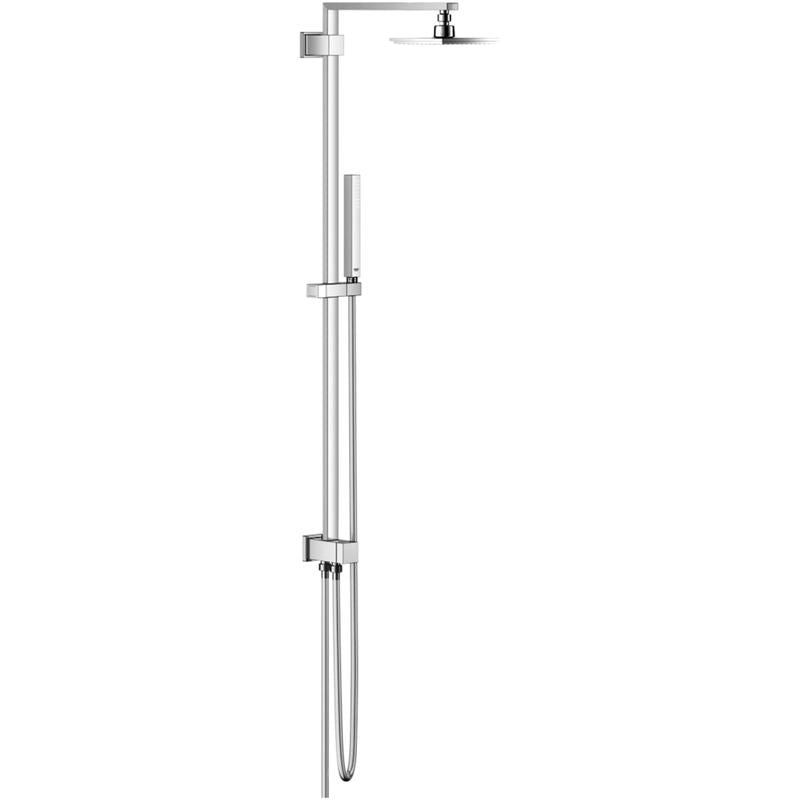Oversikt av hele dusjsystem krom veggmontert Grohe Euphoria Cube System