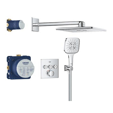 Dusjsystem innbyggings termostat krom Grohe Grohtherm SmartControl forfra