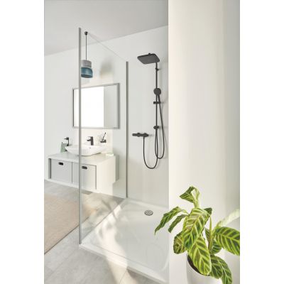 Dusjsystem matt svart veggmontert Grohe Vitalio Comfort montert