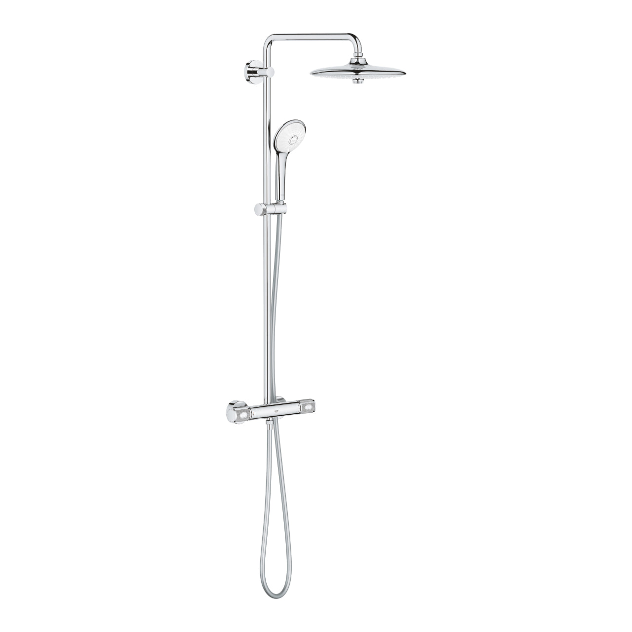 Dusjsystem med termostat i krom Grohe Euphoria forfra
