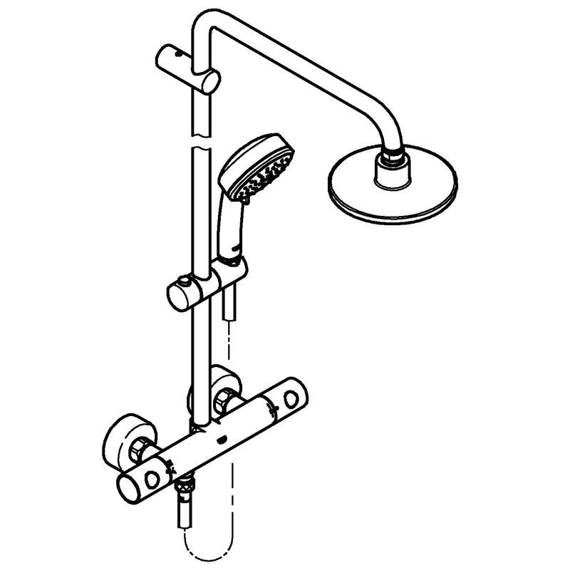 Dusjsystem med termostat krom Grohe New Tempesta Cosmopolitan montert