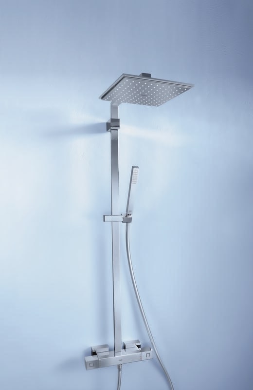 Dusjsystem med termostat i krom Grohe Euphoria Cube XXL bakside