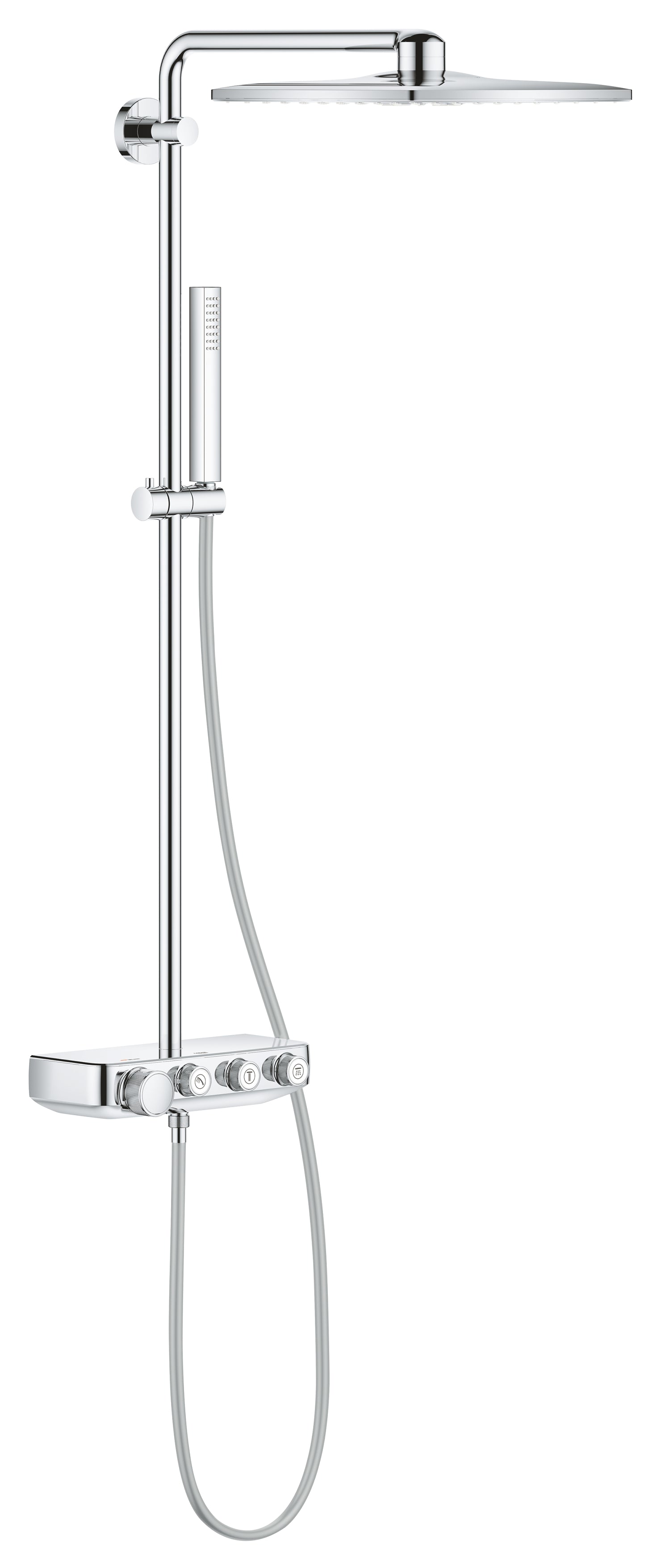 Dusjsystem termostat krom Grohe Euphoria SmartControl 310 Cube Duo forfra