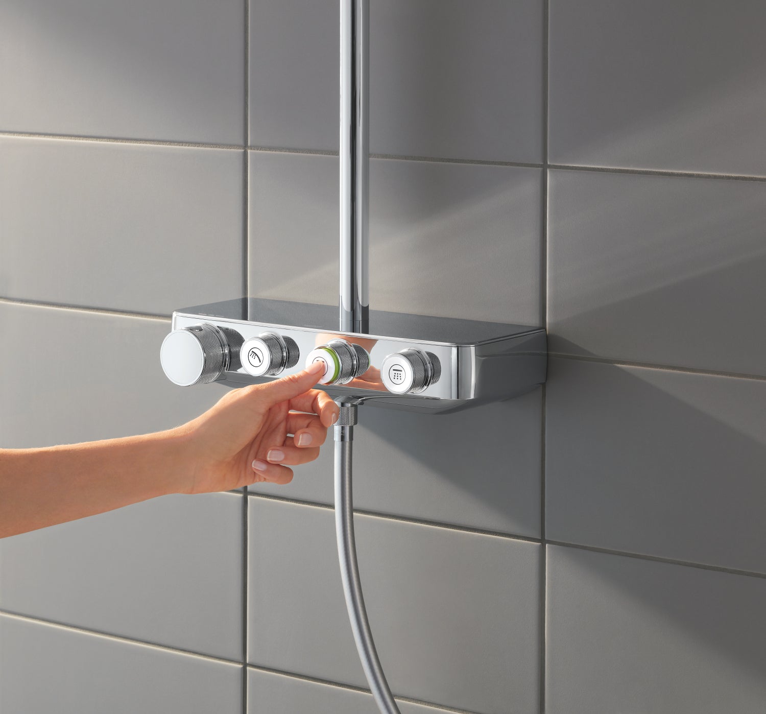 Dusjsystem termostat krom Grohe Euphoria SmartControl 310 Cube Duo detalj