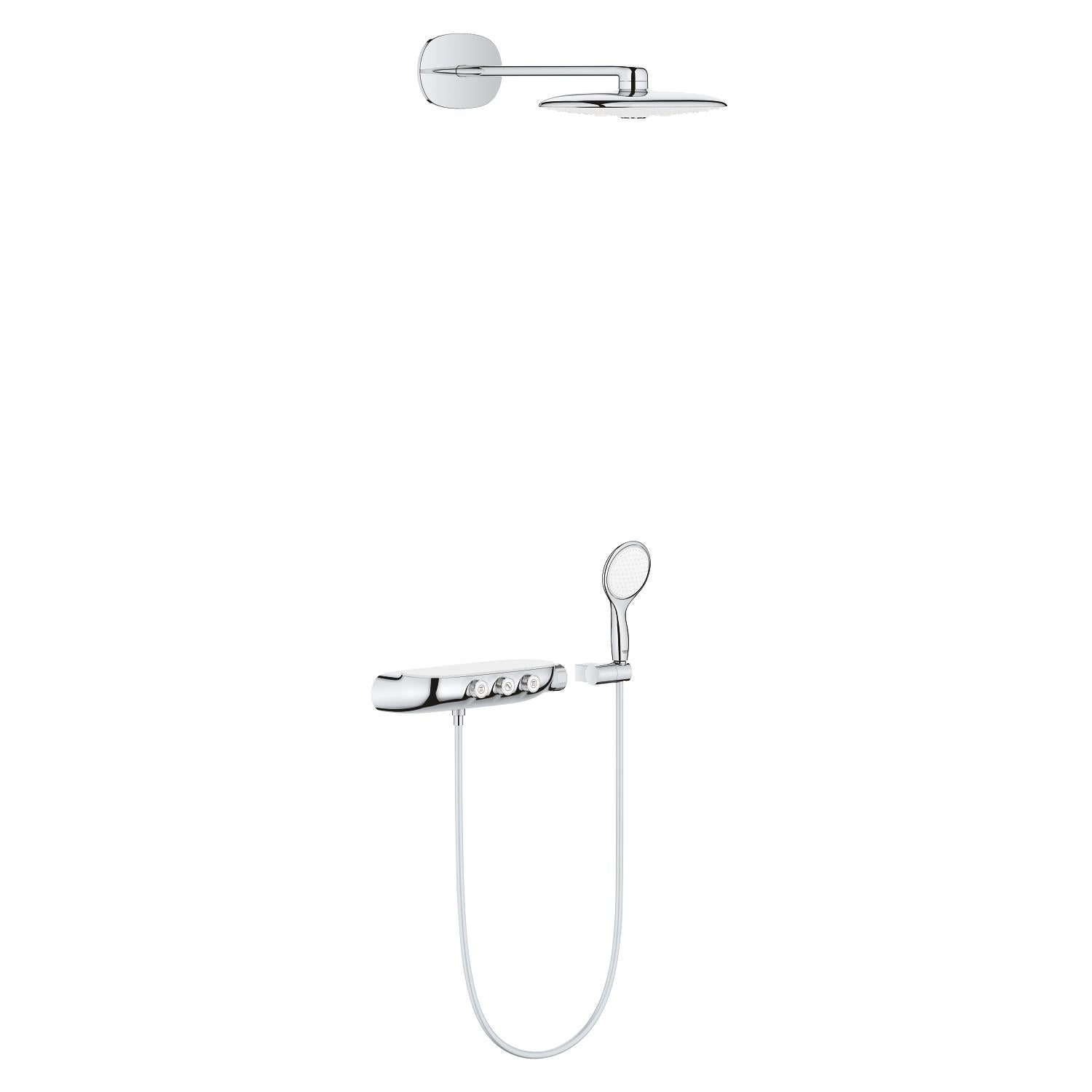 Dusjsystem termostat Moon White forfra