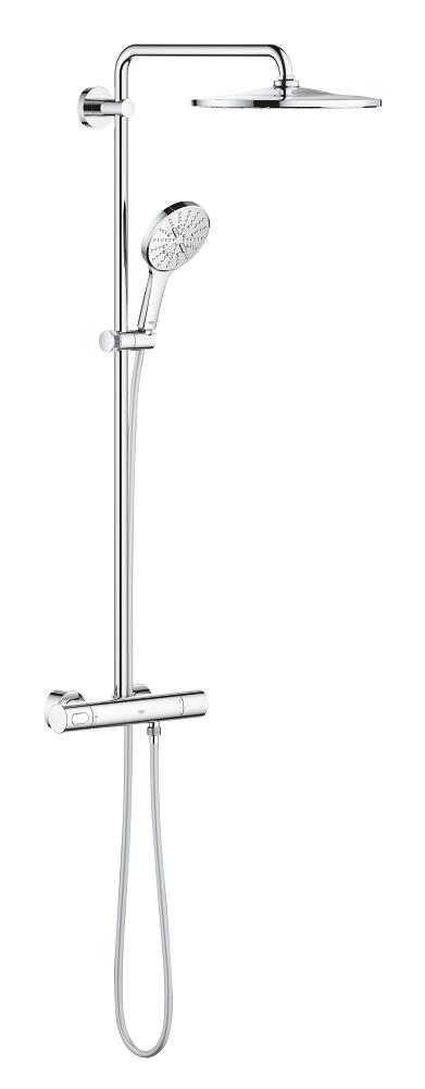 Dusjsystem med termostat veggmontert i krom Grohe Rainshower SmartActive 310 forfra