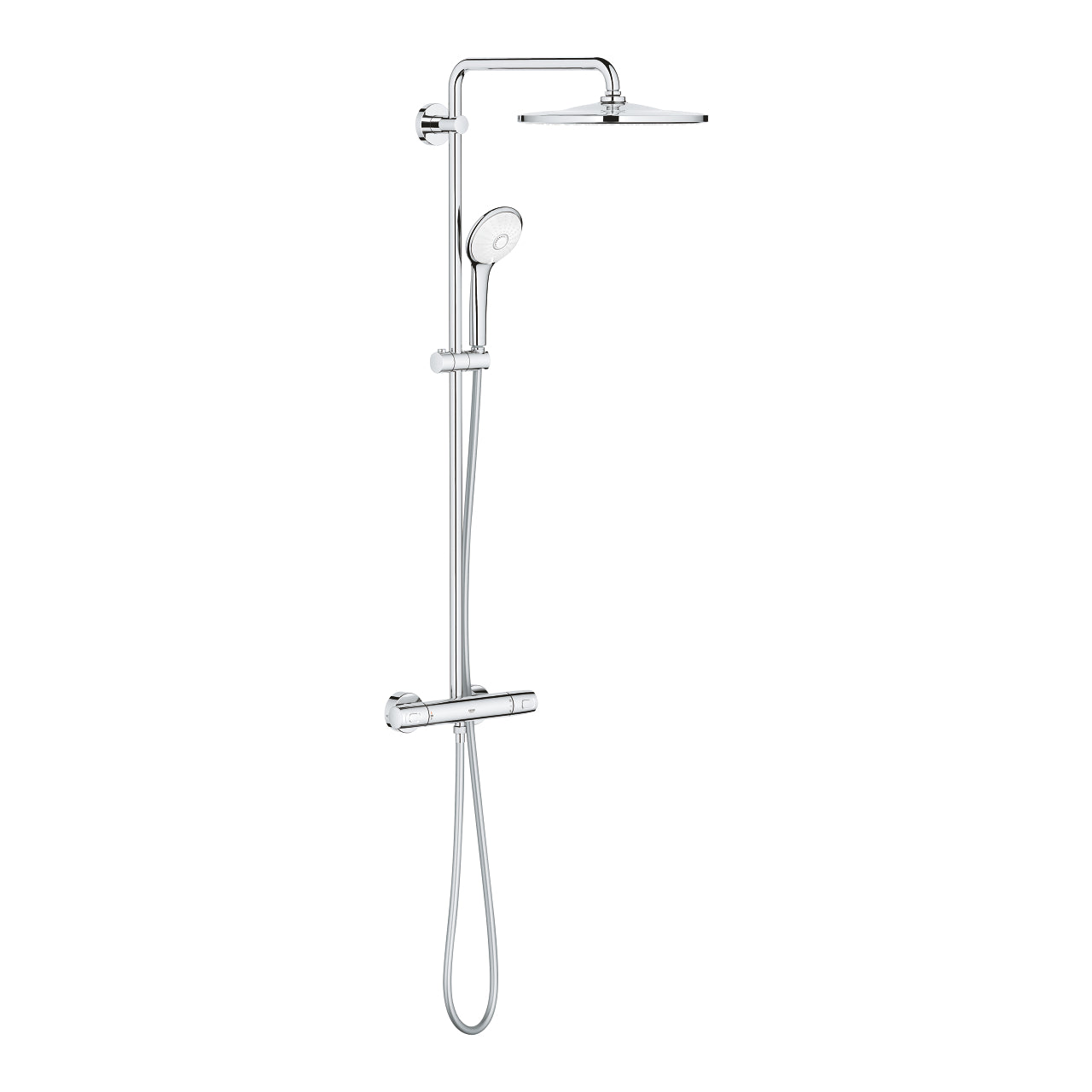 Dusjsystem med termostat veggmontert krom Grohe Euphoria forfra
