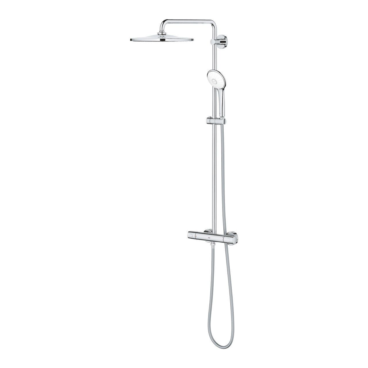 Dusjsystem med termostat veggmontert krom Grohe Euphoria bakside
