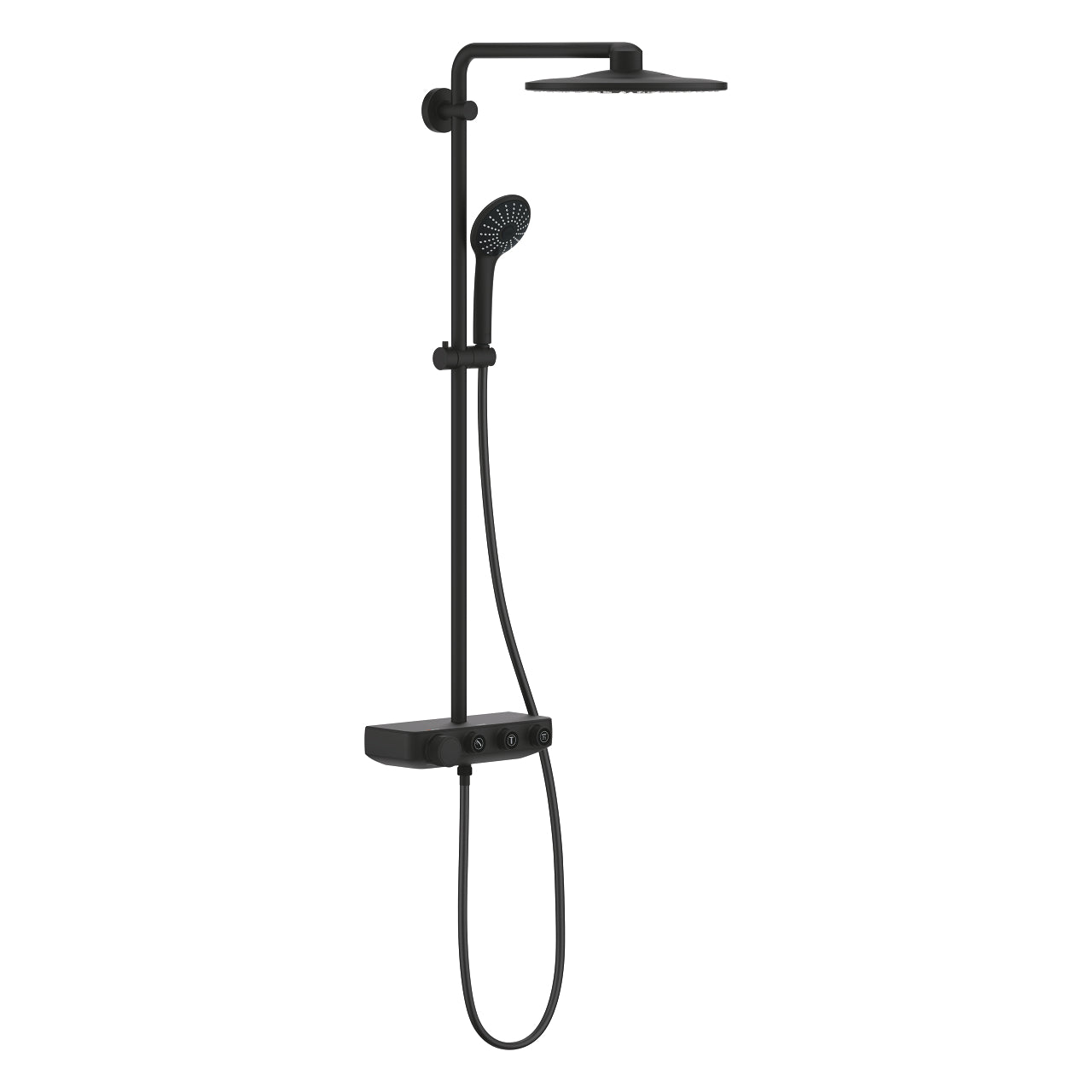 Dusjsystem termostat phantom black forfra