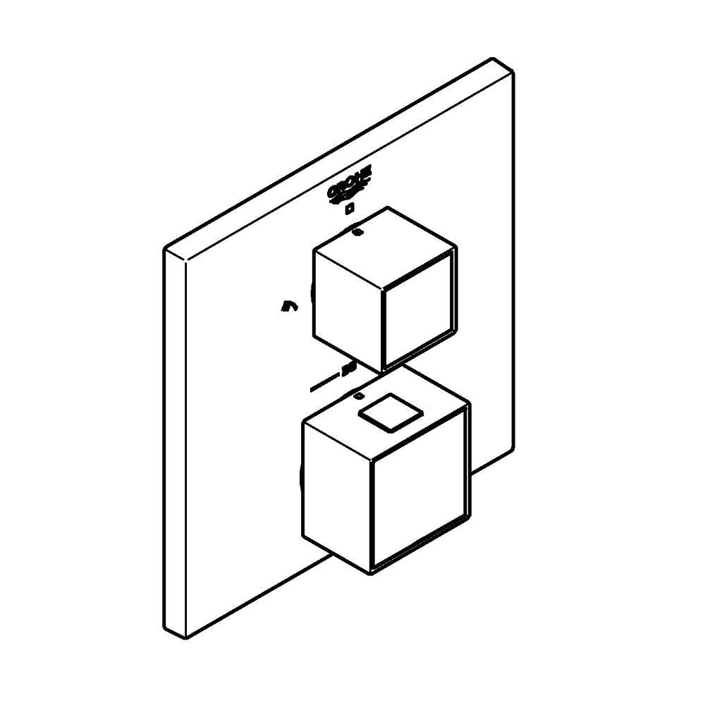 Detalj av Grohe Grohtherm Cube dusjtermostat børstet hard grafitt