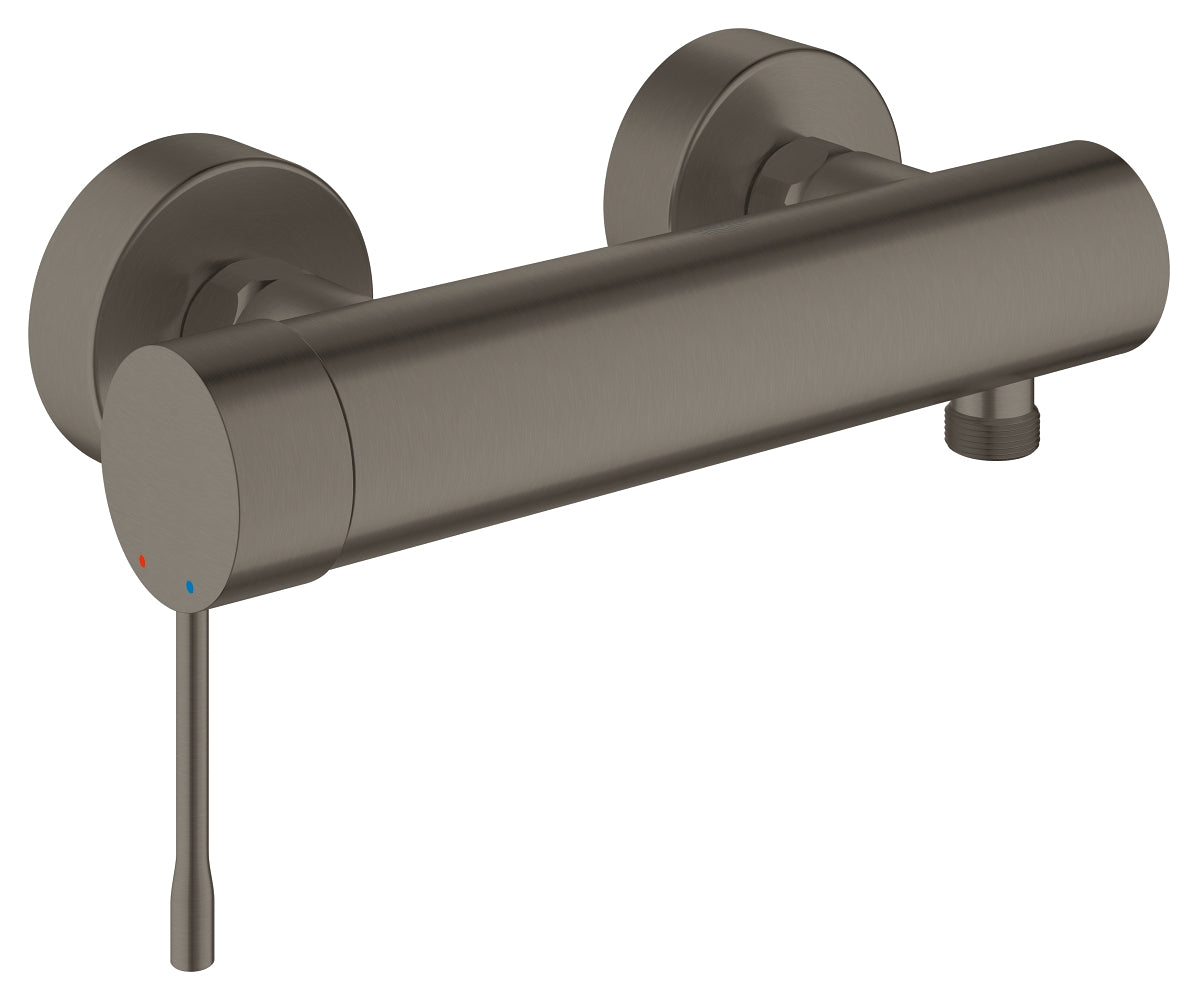 Ettgreps dusjbatteri brushed hard graphite Grohe Essence forfra