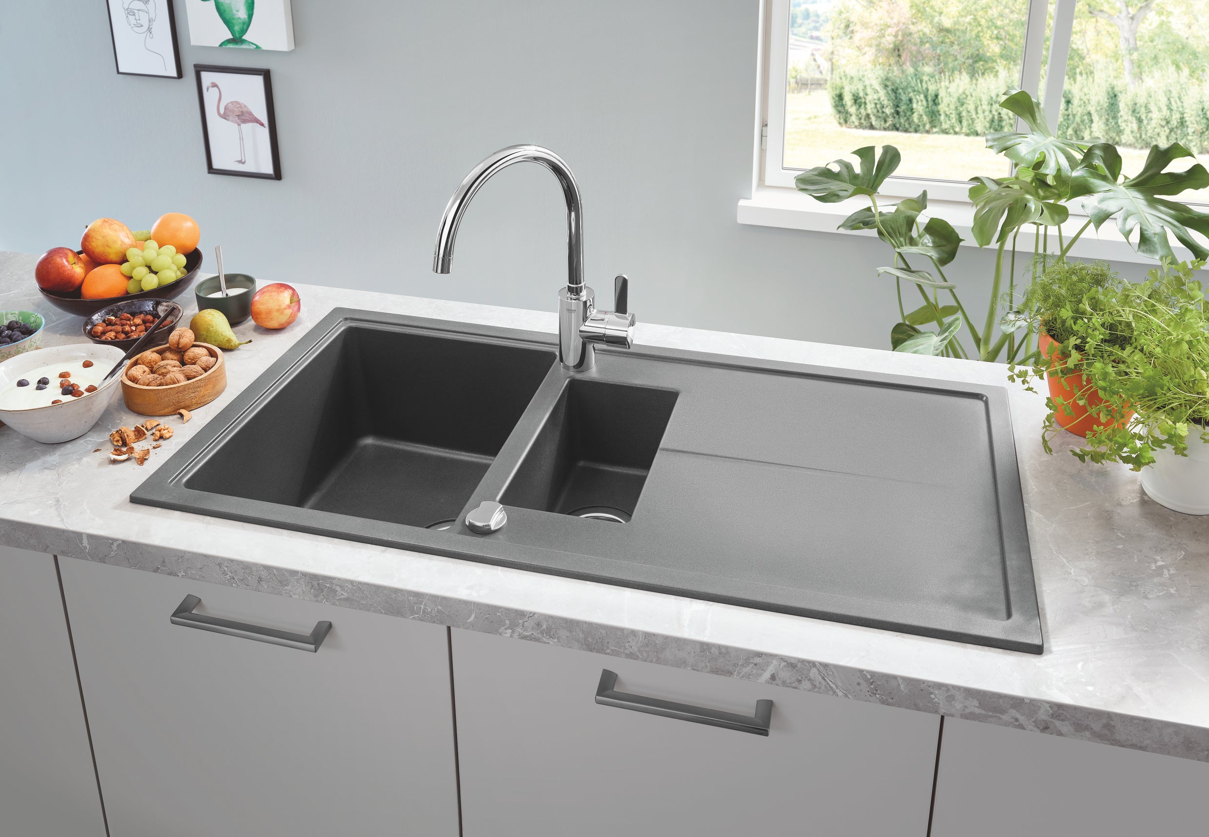 Grohe Eurosmart Cosmopolitan kjøkkenbatteri bakside