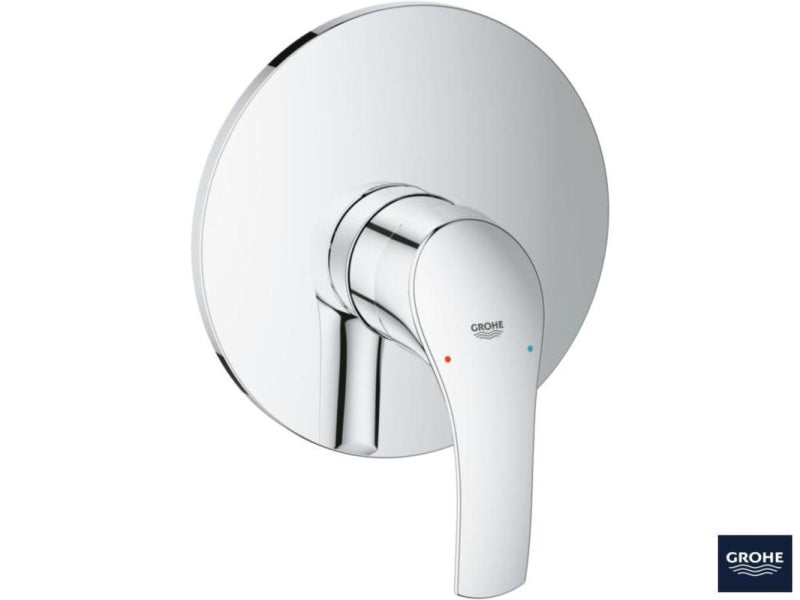 Innbyggings dusjbatteri ettgreps krom Grohe Eurosmart montert i dusj