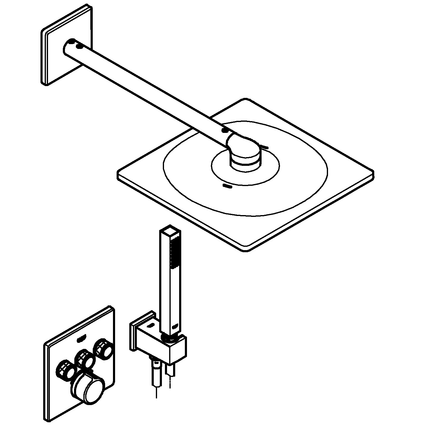 Innbyggings dusjsystem i krom Grohe SmartControl bakside