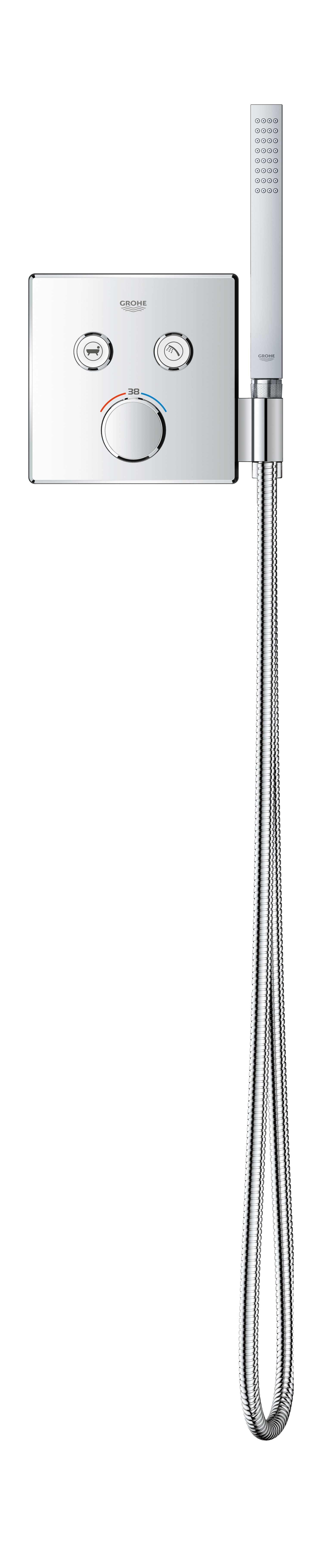 Detalj av Innbyggings termostat 2-veis med dusjholder krom Grohe SmartControl