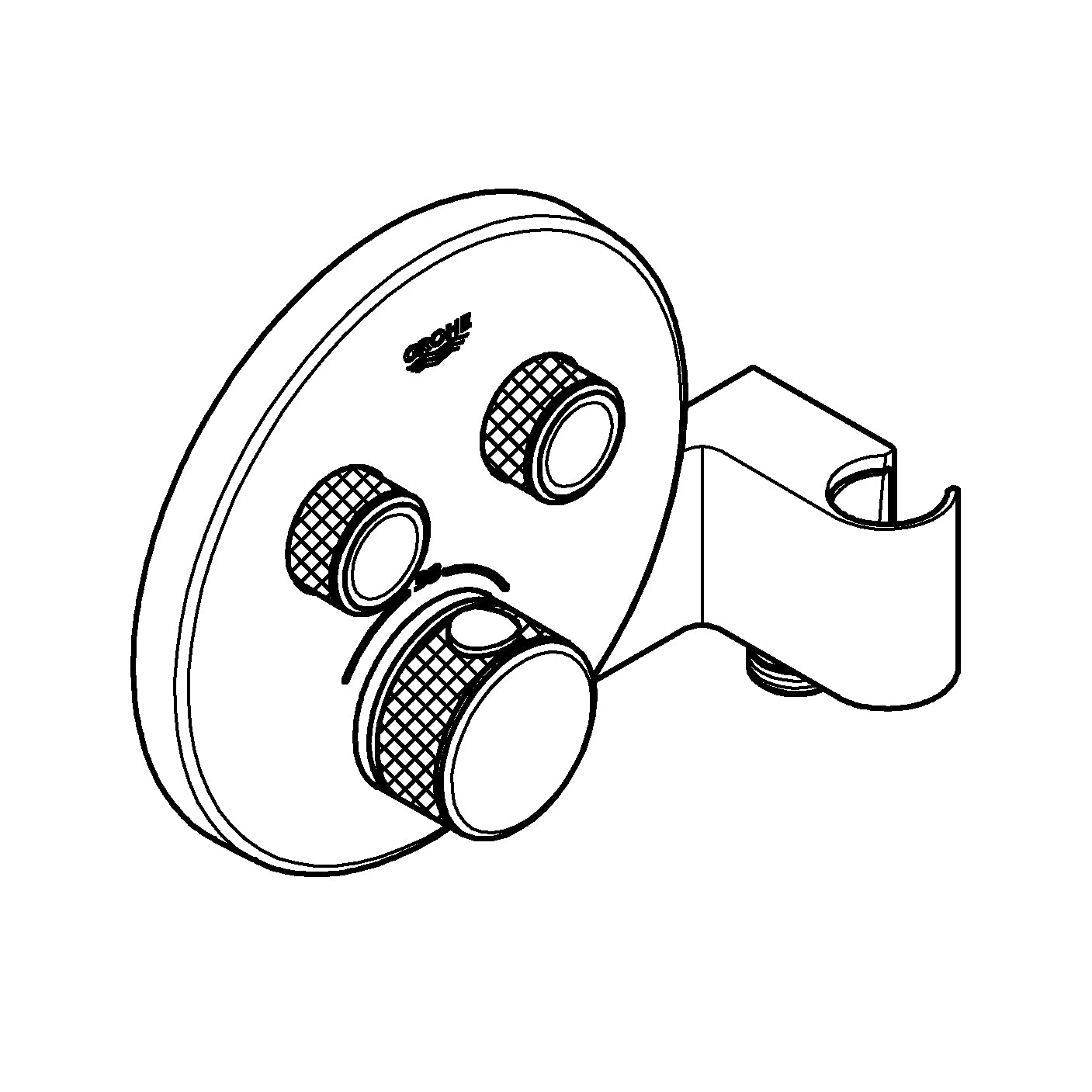 Montert Innbyggingstermostat to uttak krom Grohe Grohtherm SmartControl på vegg