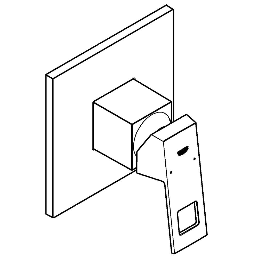 Detalj av Innbyggingsbatteri ettgreps brushed hard graphite Grohe Eurocube