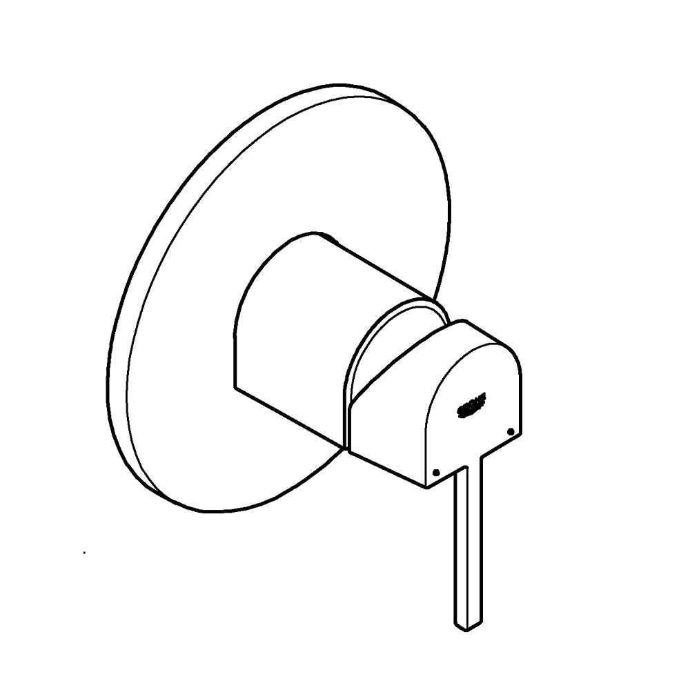 Innbyggingsbatteri ettgreps børstet hard graphite - Grohe Plus detalj av hendel