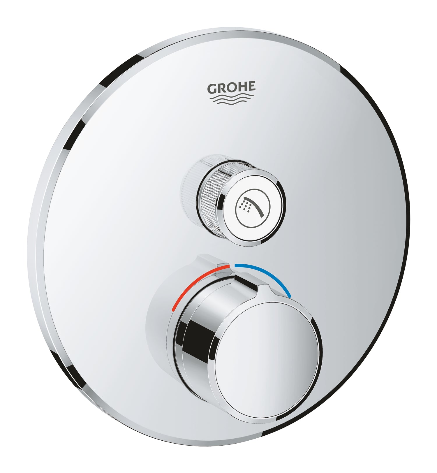 Innbyggingsbatteri krom 1 uttak Grohe SmartControl detalj