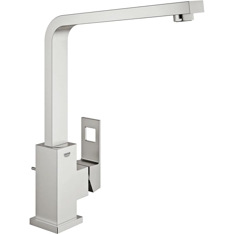 Kjøkkenbatteri ettgreps høy SuperSteel - Grohe Eurocube forfra