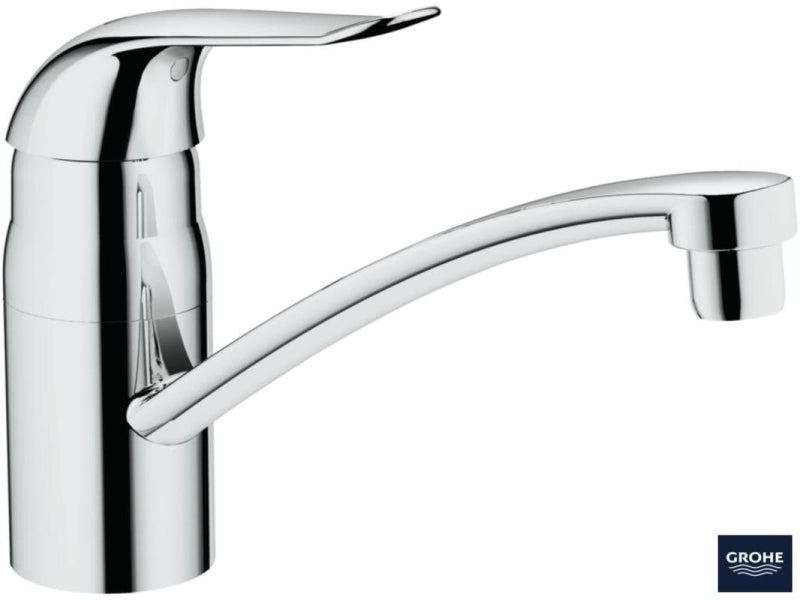 Detalj av kjøkkenbatteri ettgreps krom Grohe Euroeco Special