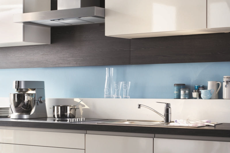 Detalj av Kjøkkenbatteri ettgreps krom Grohe Eurosmart Cosmopolitan tut