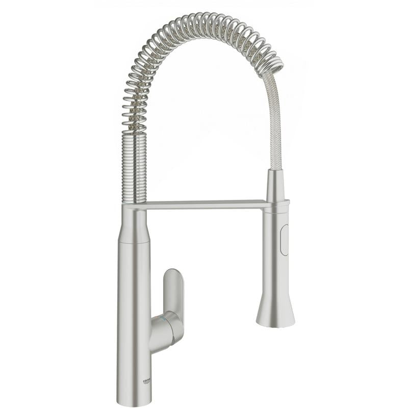 Kjøkkenbatteri ettgreps SuperSteel Grohe K7 forfra