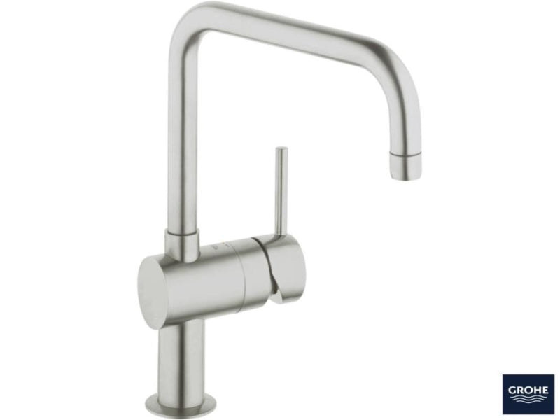Detalj av tut på Kjøkkenbatteri ettgreps SuperSteel Grohe Minta