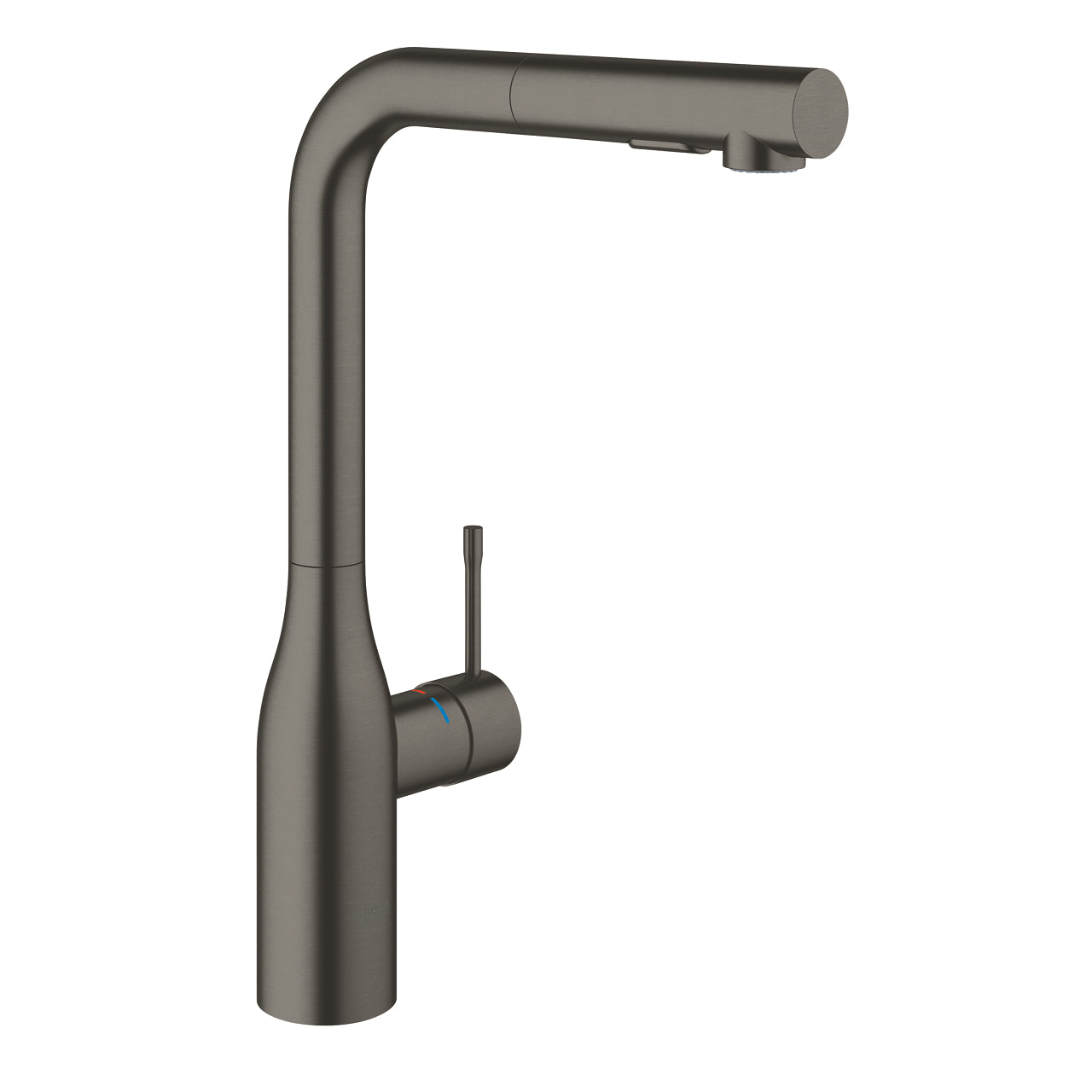 Kjøkkenbatteri ettgreps brushed hard graphite Grohe Essence forfra