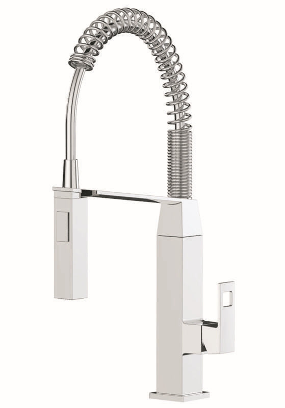 Detalj av krom finish på Kjøkkenbatteri Grohe Eurocube