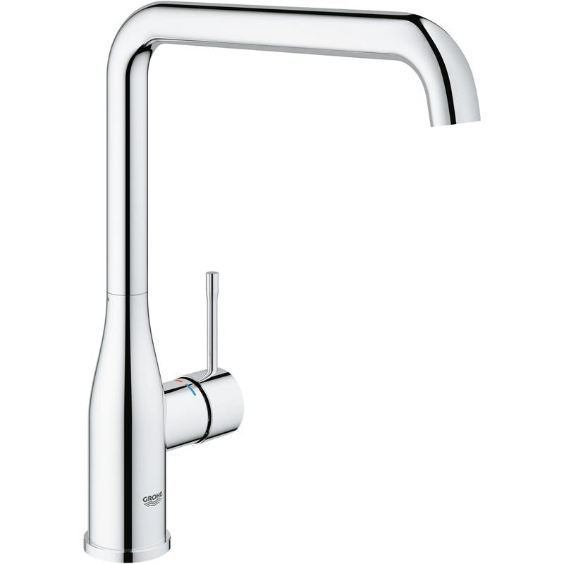 Kjøkkenbatteri krom høy tut Grohe Essence forfra