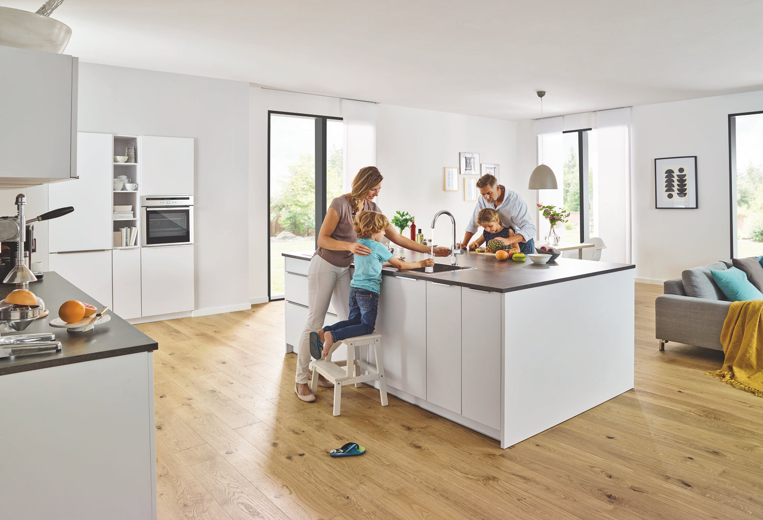 Kjøkkenbatteri startsett C-tut krom Grohe Blue Home med vannkjøler