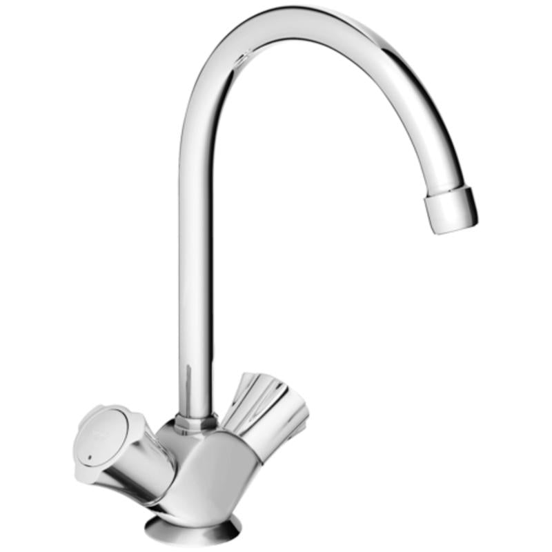 Detalj av StarLight kromfinish på Grohe Costa kjøkkenbatteri
