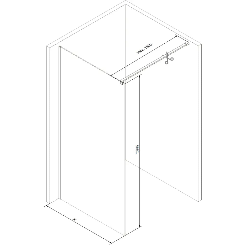 Dusjvegg 110x200 Cm Svart Mønster 8 Mm Hvit S1