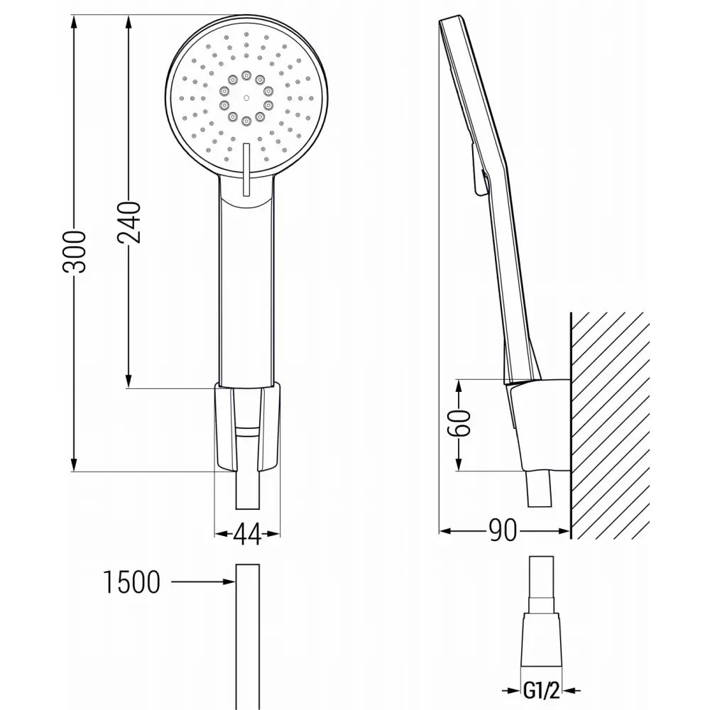 Alexa R40 Badekarsbatteri med Dusjsett Krom - 7123r40