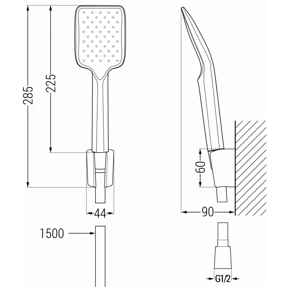 Alexa R62 Badekarbatteri med Dusjsett Svart - 7123r62-