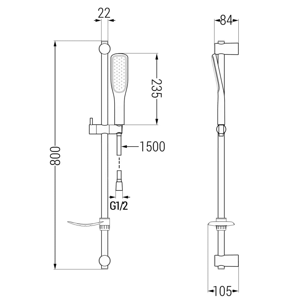 Alfa Df49 Dusjsett Hvit/gull - 745704df49-