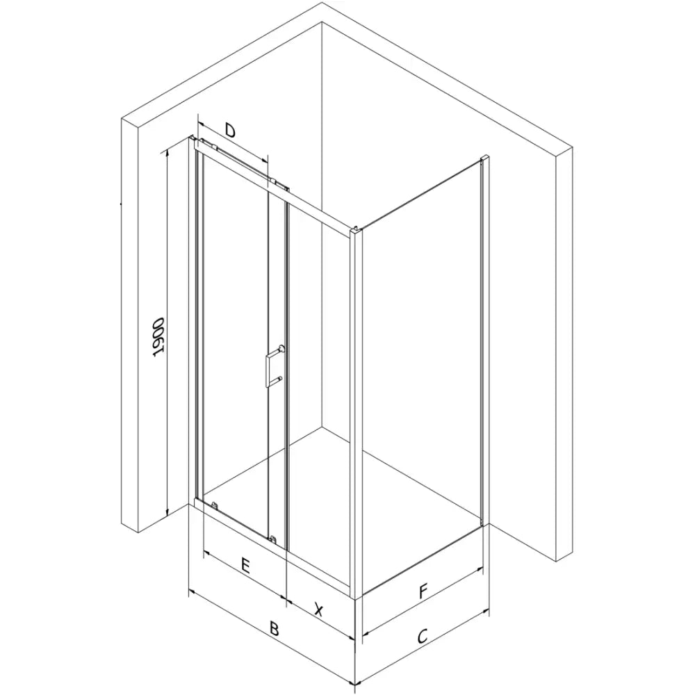 Dusjhjørne med Dusjbrett 90x90 Cm Skyvedør Transparent Krom