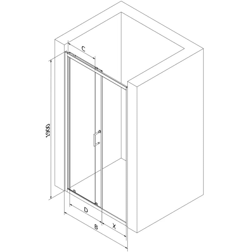 Skyvedører for Dusj 105 Cm Striper Krom