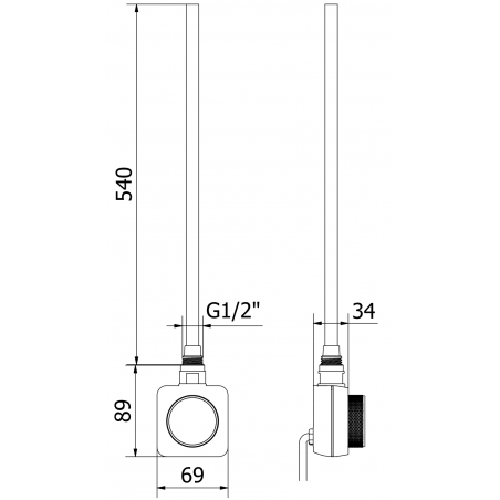 Håndkletørker Ares 1200 x 600 mm, 600 W, Hvit, Premium