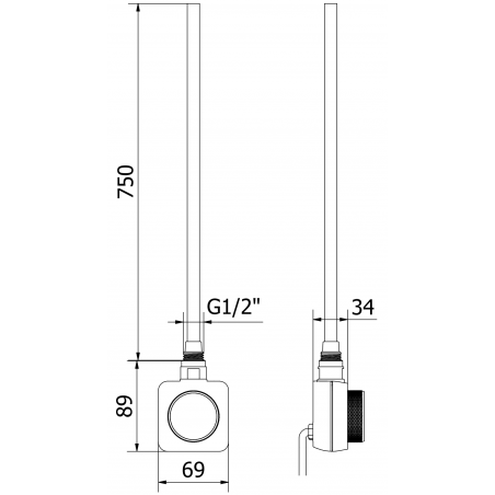 Håndkletørker Ares 1500 x 600 mm, 900 W, Hvit, Premium