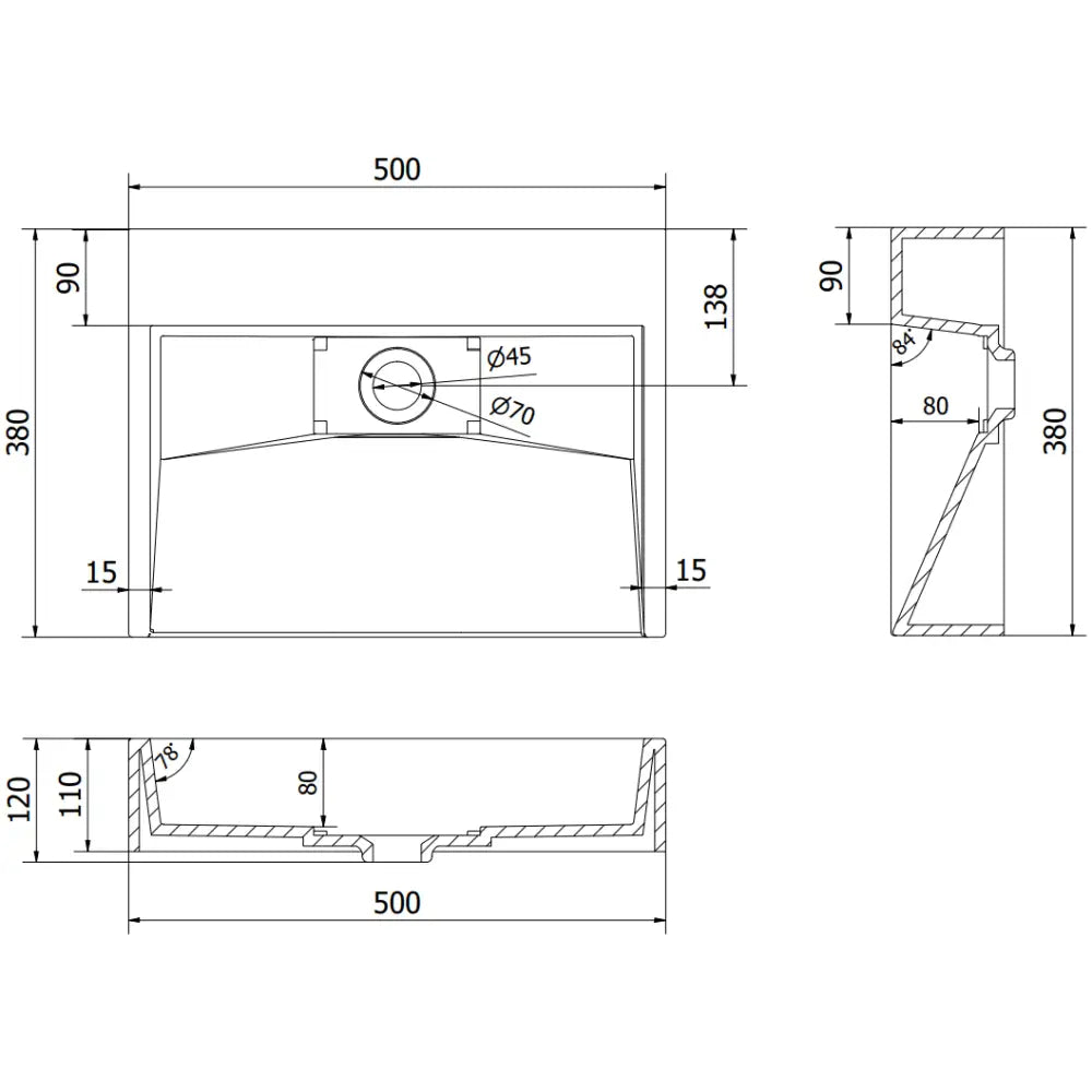 Ava Servant for Benkeplate av Kompositt B/o 50x38 Cm Hvit