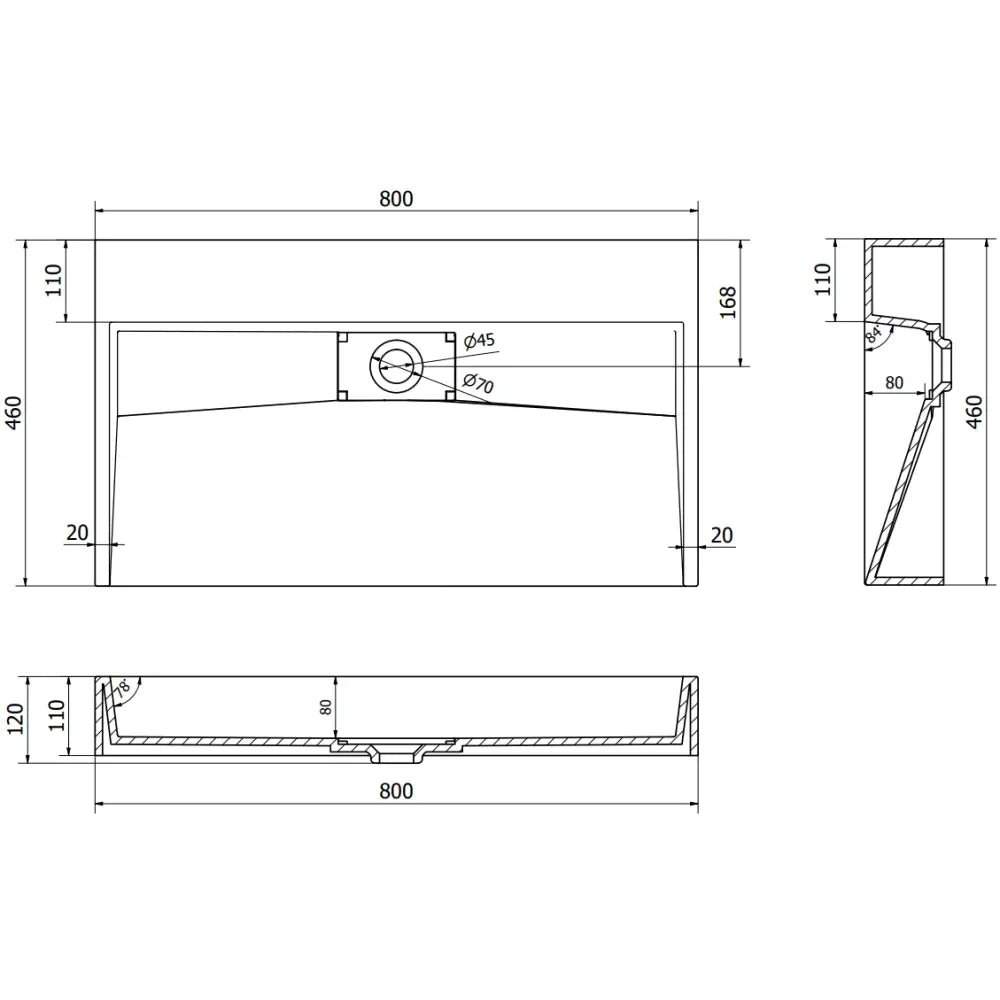 Ava Servant for Benkeplate i Kompositt B/o 80x46 Cm Hvit