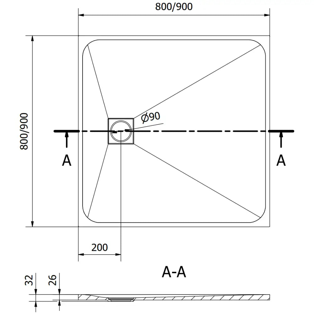 Bert Dusjkabinett Kvadratisk Smc 80x80 Cm Svart - 4k